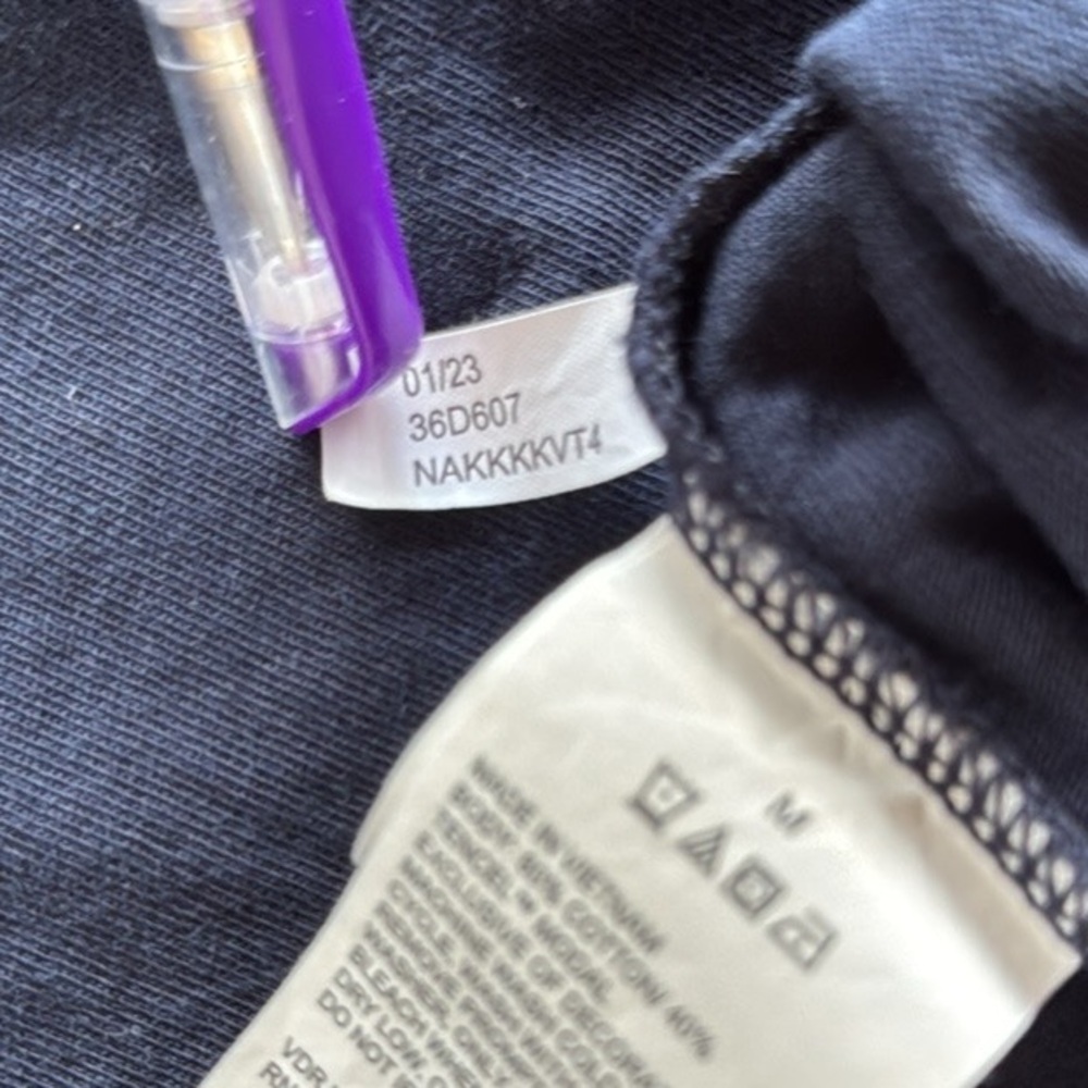 Nautica Navy Blue & White V-Neck Drawstring Waist Casual Dress - Size Medium - Picture 7 of 13